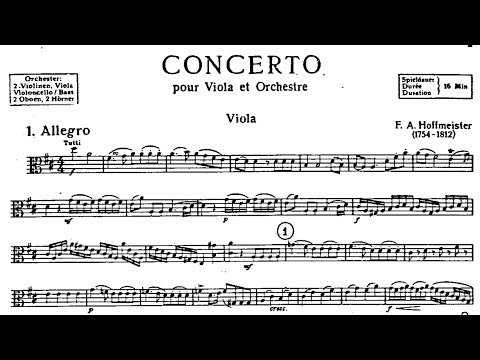 F. A. Hoffmeister - Viola Concerto in D major (with Beyer cadenzas)