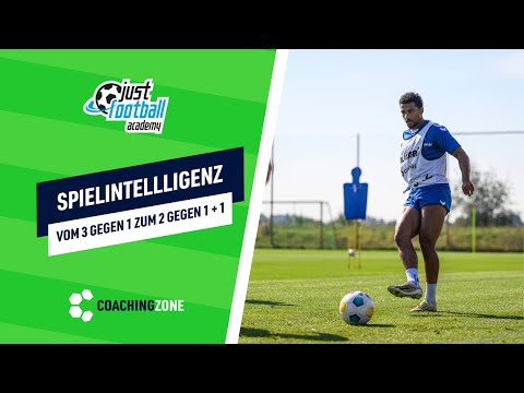 Fussballtraining: Spielintelligenz | Vom 3 gegen 1 zum 2 gegen 1 + 1
