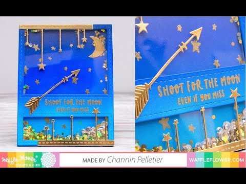 Moon & Stars Shaker Card by Channin