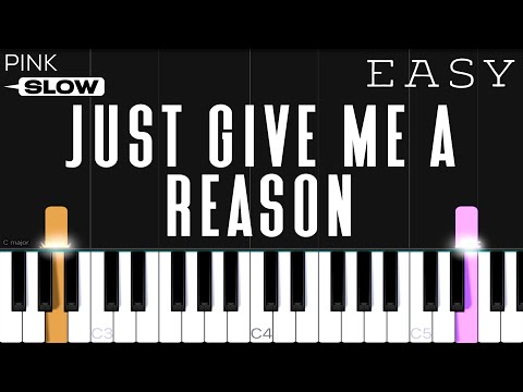 P!nk - Just Give Me A Reason (ft. Nate Ruess) | SLOW EASY Piano Tutorial