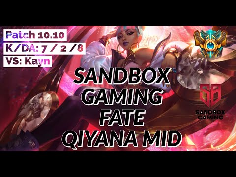 [SANDBOX GAMING - FATE] QIYANA MID VS KAYN - KR CHALLENGER SOLO QUEUE - PRO LEAGUE OF LEGENDS VOD