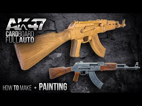 Cardboard FULL AUTO AK-47 | No electricity | Free Templates | Tutorial