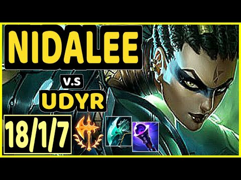 BONO (NIDALEE) vs UDYR - QUADRAKILL 18/1/7 KDA JUNGLE GAMEPLAY - KR Ranked GRANDMASTER