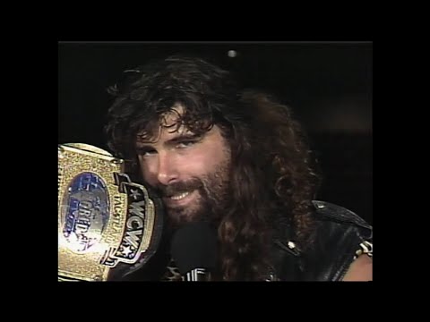 Cactus Jack Shows off his WCW Tag Title during Promo on ECW Hardcore TV! 1994