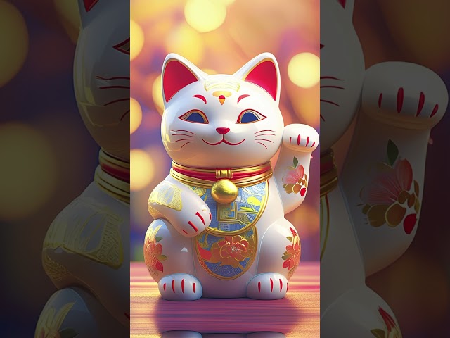 Vídeo relacionado con LilaLemon Maneki Neko Feng Shui - Gato de la suerte dorado con brazo móvil de 4.5 pulgadas, decoración de dinero de la fortuna oriental china, regalo para el hogar y la oficina