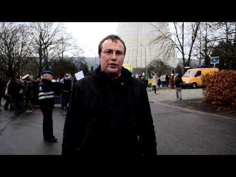 Oliver Krischer auf der Demonstration gegen das AKW Tihange