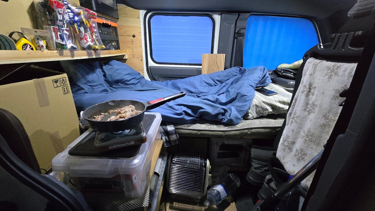 40万円のN-VANで挑む-6℃の軽井沢で極寒に震える凍傷寸前の車中泊