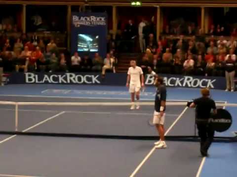 PETE SAMPRAS V JOHN MCENROE AT THE BLACKROCK TENNIS MASTERS 2008