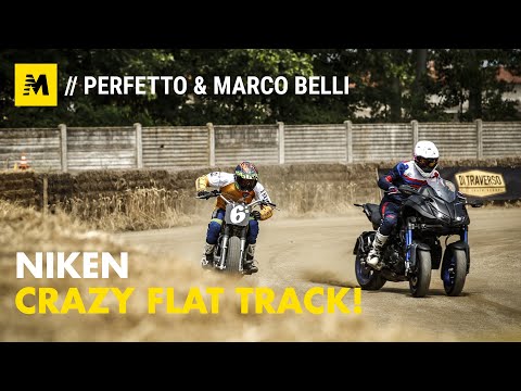 Yamaha Niken: crazy test contro il campione di Flat Track Marco Belli! Ep.3