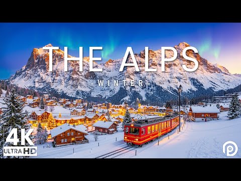 The Alps 4K Amazing Winter Film 24/7 - Meditation Relaxing Music - Beautiful Wonderland Winter