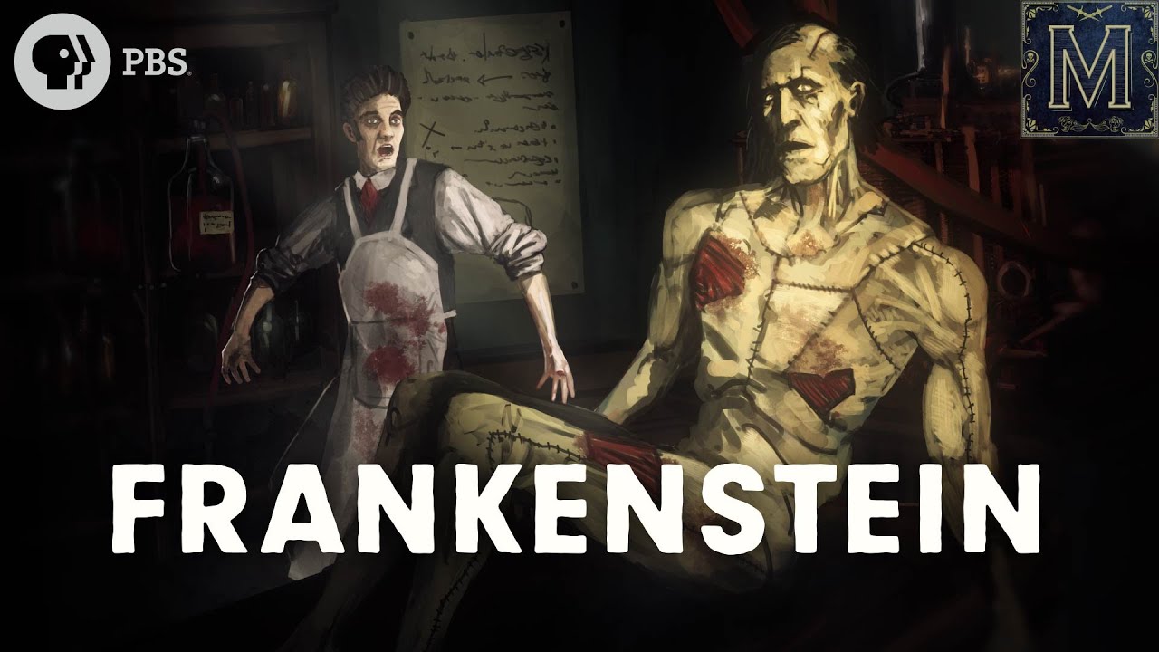 What chapter is the monster described in Frankenstein?