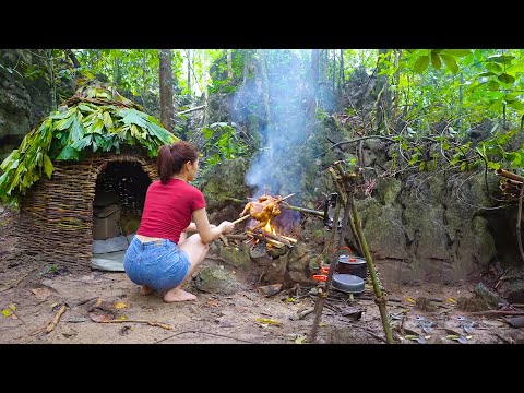 3 Days Survival Alone: Solo Bushcraft Camp, Built a Shelter Deep in the Tropical Rainforest