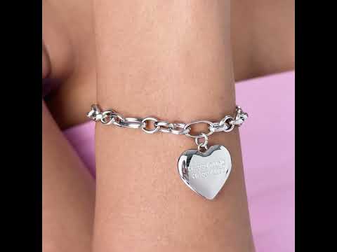 Ocelový náramek s přívěskem Srdce Be My Always SBM91