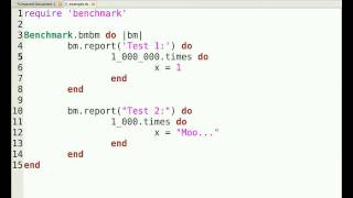 Programming With Ruby Episode 16, Benchmarking