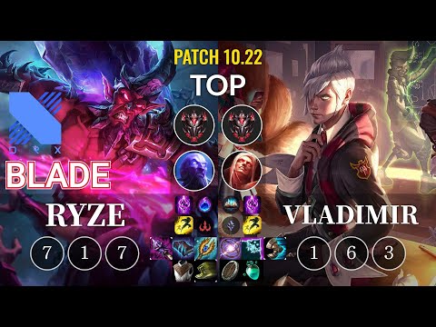 DRX Blade Ryze vs Vladimir Top - KR Patch 10.22