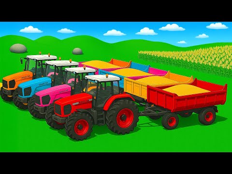 HARVESTING, LOADING AND TRANSPORTING CORN WITH FENDT TRACTORS - Farming Simulator 25