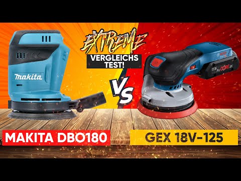 Miniatura del vídeo: Bosch GEX 18V-125 vs Makita DBO180Z (comparativa Ø125 18V)