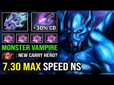 7.30 MAX ATTACK SPEED Nullifier Carry Nightstalker with NEW 30% CD Arcane Blink + Moon Shard Dota 2