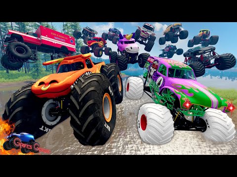 Monster Jam INSANE Monster Truck Mud Battle and Monster Truck Crashes #13 | BeamNG Drive Mods