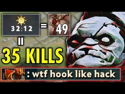 HOLY SH*T NONTSTOP EATING HEROES 1KILL PER MINUTE!! FAT MAN PUDGE MOST ACCURATE HOOK!!