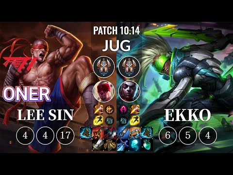 T1 Oner Lee Sin vs Ekko Jungle - KR Patch 10.14