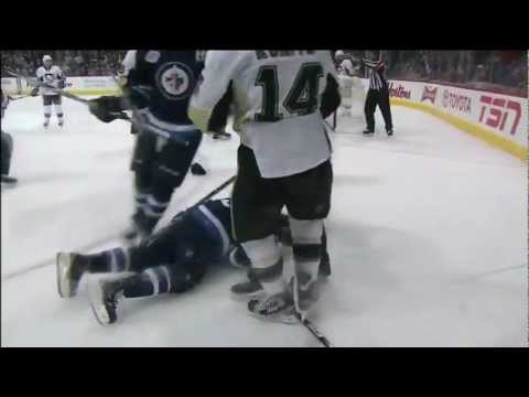 Dustin Byfuglien drills Pascal Dupuis [HD]