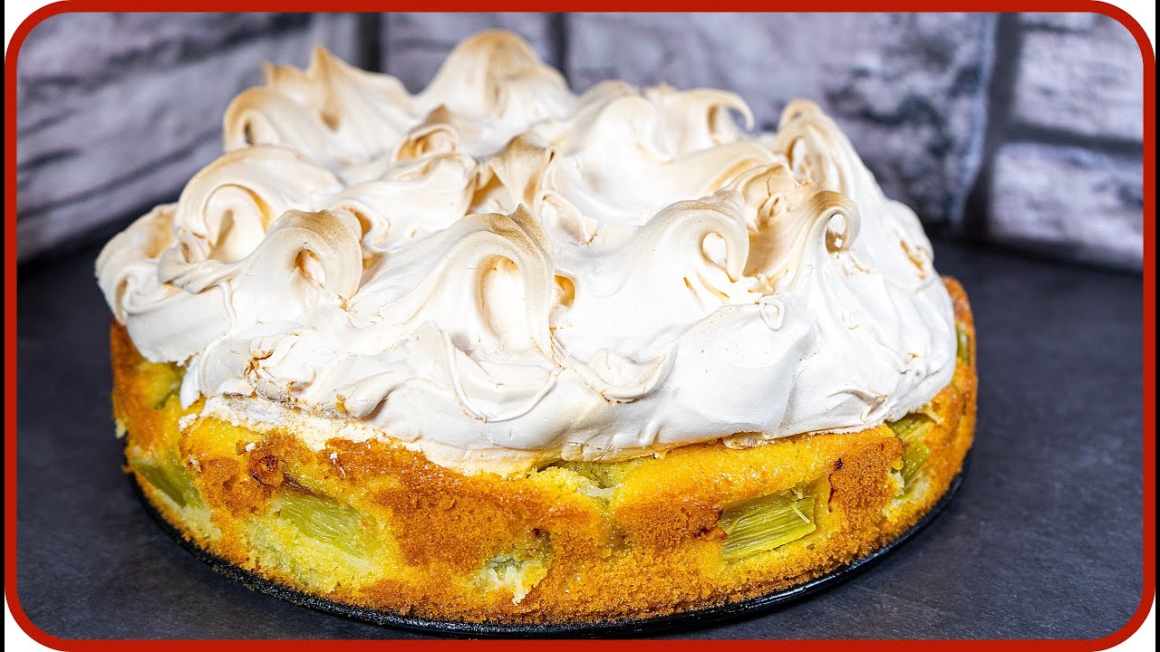 Rhabarberkuchen mit Baiser - Einfache Rezepte
