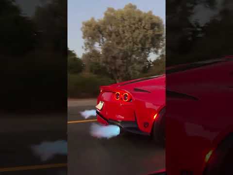 Valvetronic 812 Superfast Downshifts with Flames 🔥 #ferrari #812 #superfast #v12