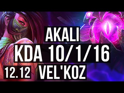 AKALI vs VEL'KOZ (MID) | 10/1/16, 400+ games, Dominating | EUW Master | 12.12