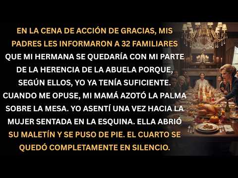 En la cena de Thanksgiving, mi mamá intentó quitarme mi herencia… y todo se detuvo.