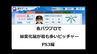 【パワプロ】 総変化量が最も多い実在投手まとめ PS3編
