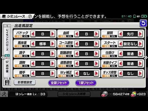 NHKマイルC シミュレーション