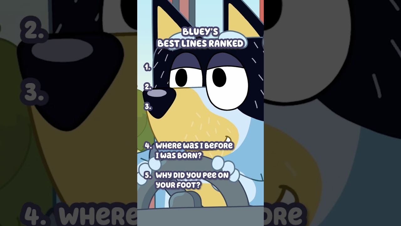 Bluey's Best Lines Ranked 💙🎶 | Bluey  #ytshorts