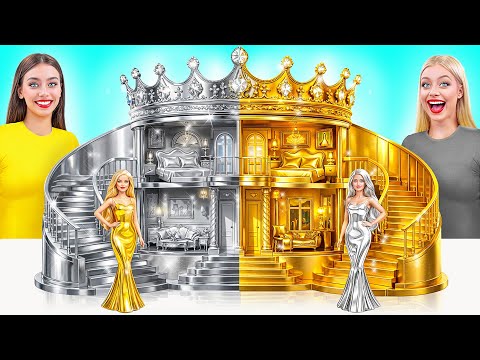 We Build Amazing Doll House Gold vs Silver Challenge | Creative Decoration Hacks by Multi DO Girls