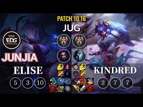 EDG JunJia Elise vs Kindred Jungle - KR Patch 10.16