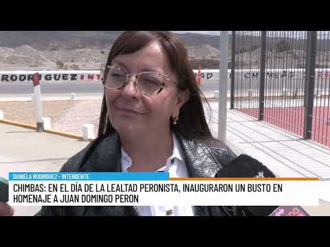 Chimbas: En el día de la lealtad peronista, inauguraron un busto en homenaje a Juan Domingo Peron