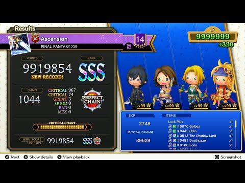 Theatrhythm Final Bar Line : FFXVI - "Ascension" - Supreme Difficulty Perfect Chain