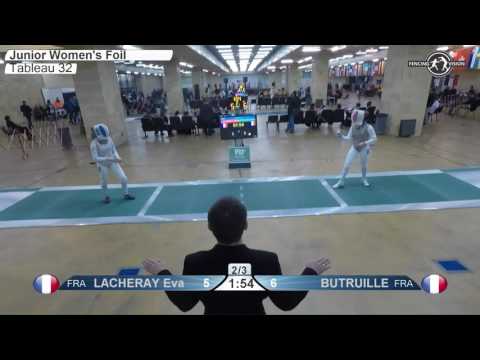 FE W F Individual Juniors Plovdiv BUL ZC Europe 2017 T32 08 green LACHERAY FRA vs BUTRUILLE FRA