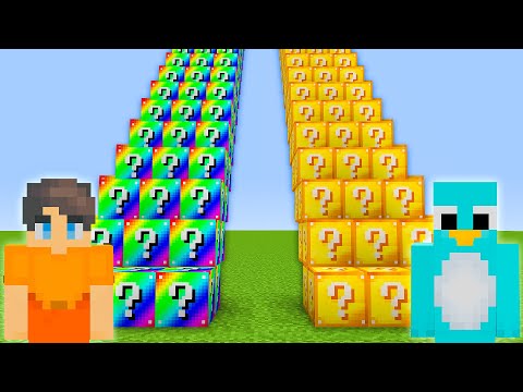 Playing a LUCKY BLOCK STAIRCASE Race in Minecraft