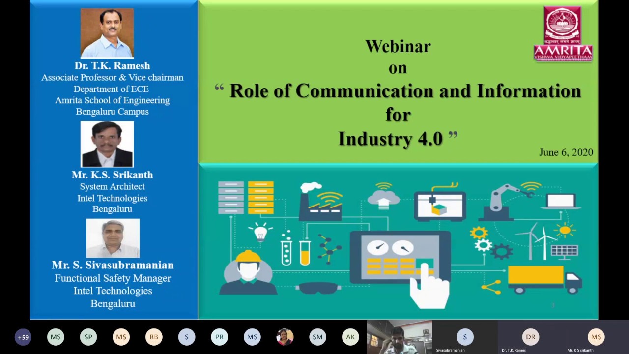 Webinar on Role of Communication and Information for Industry 4.0