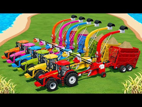 HARVEST, LOAD AND TRANSPORT SUGARCANE WITH JOHN DEERE & FIAT TRACTORS - Farming Simulator 22