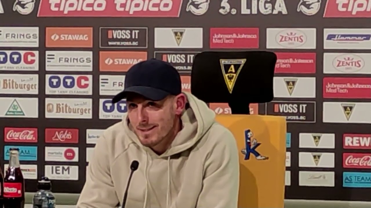  Fussball 3. Liga – 25. Spieltag – Pressekonferenz Alemannia Aachen gegen SC Verl 