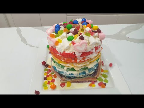 How To Make A Rainbow Waffle Cake