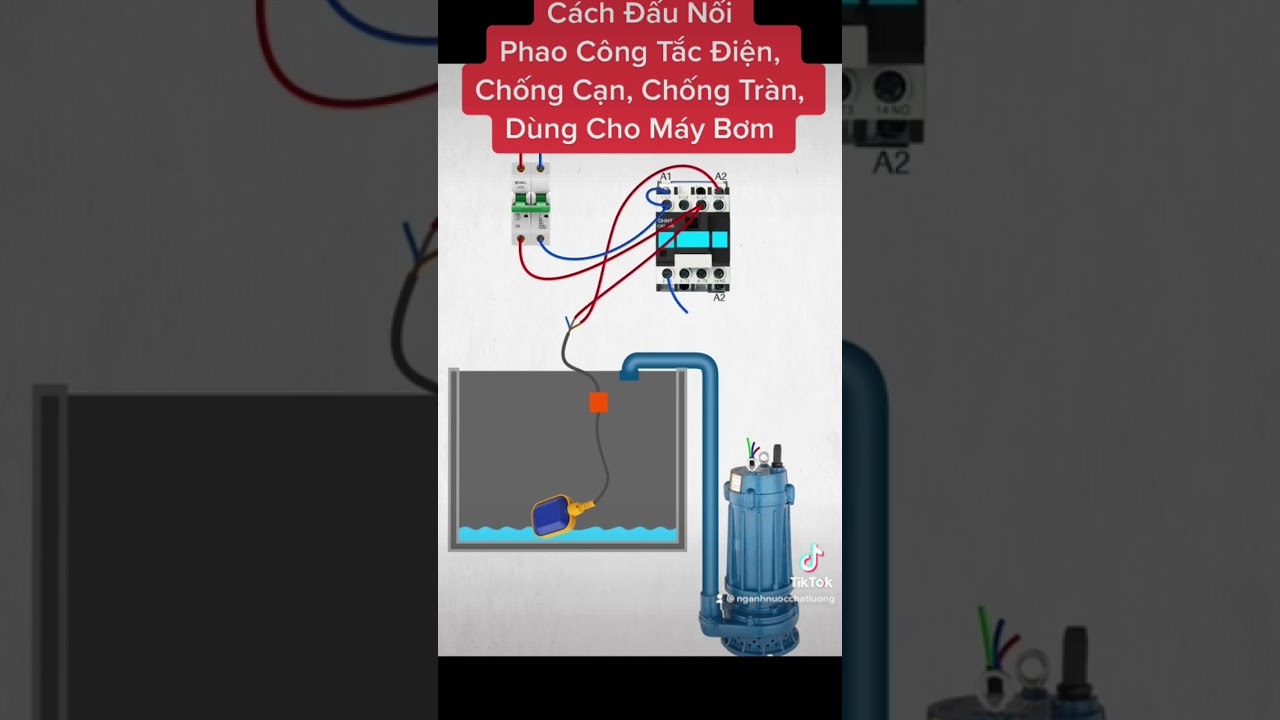 Cách Đấu Nối Phao Công Tắc Điện Chống Cạn, Chống Tràn, Dùng Cho Máy Bơm #phaodien #phaochongcan