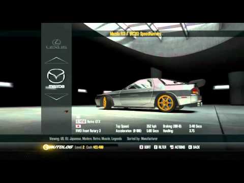 NFS Shift 2 Unleashed - Legends & SPEEDHUNTERS Pack DLC Full Car List