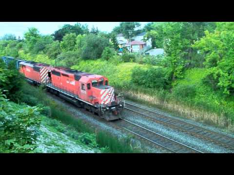 CP train through Toronto, Ontario, Canada with classic EMD power!
