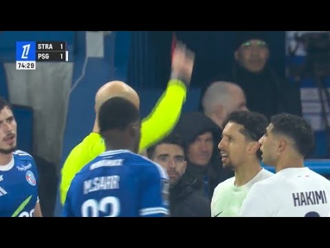 Achraf Hakimi Carton Rouge 🟥 | Strasbourg vs PSG 1-2 | Résumé & Buts | Ligue 1 2026