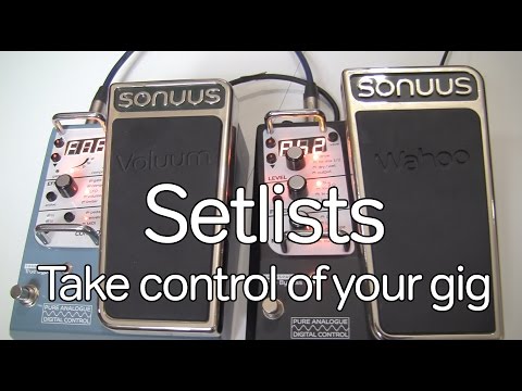 Setlists on the Sonuus Voluum and Wahoo - perfect for gigging