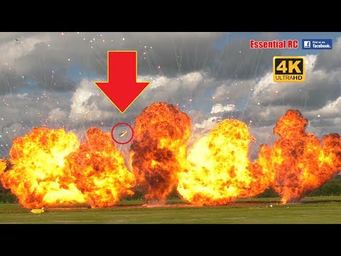 RC PLANES ON *FIRE*, CRASHING and BIG EXPLOSIONS ! EPIC PYROTECHNIC MADNESS [*UltraHD and 4K*]