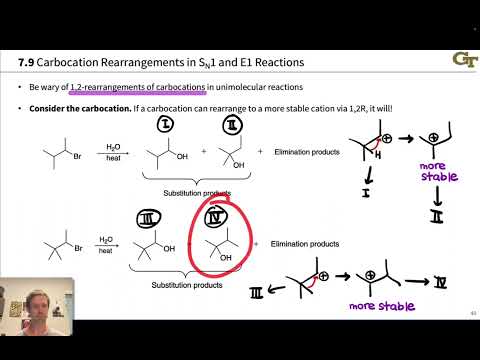 Carbocation Rearrangements in Unimolecular Substitutions and Eliminations